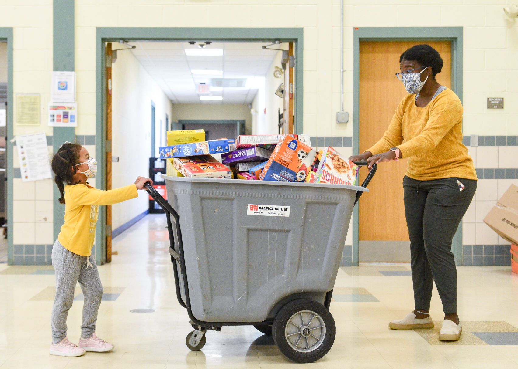 Cereal Box Domino Challenge at the Cove Elementary School